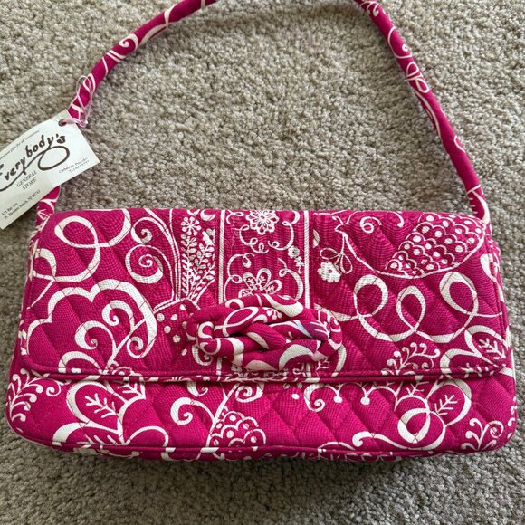 VERA BRADLEY purse NEW with TAGS Pink white flowers quilted with strap - Picture 1 of 5